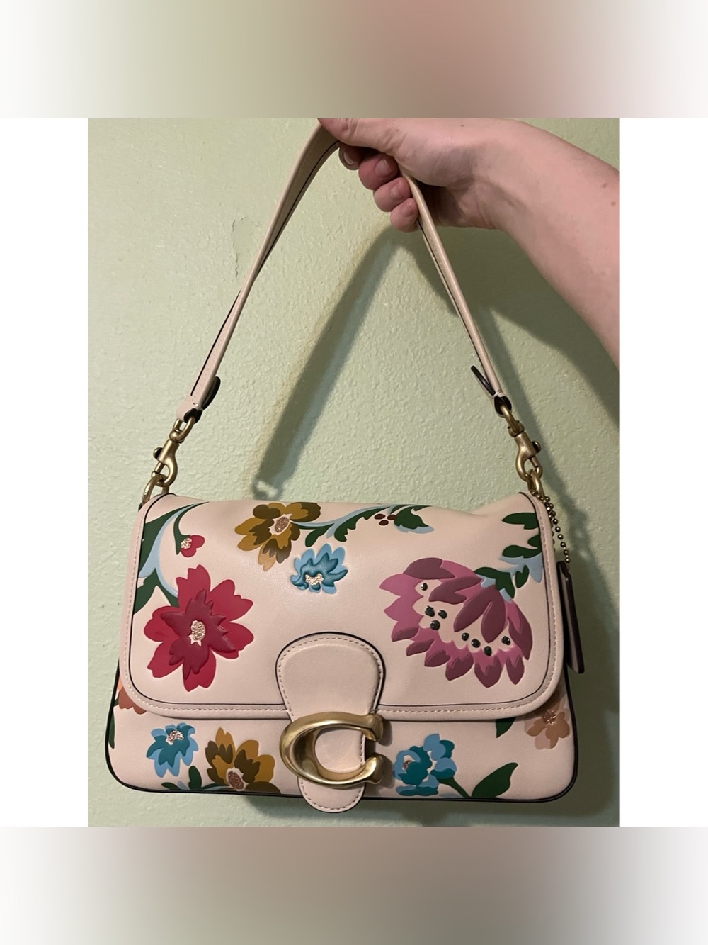 RARE Coach Soft Floral Tabby In Ivory! - Picture 2 of 13